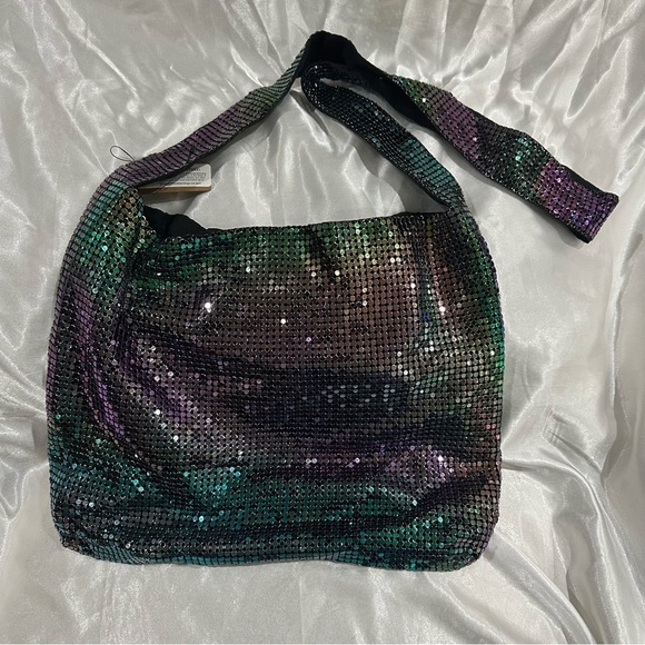 Iridescent Holographic Mesh Shoulder Bag | Y2K Rave Disco Festival Purse NWT - Picture 14 of 16